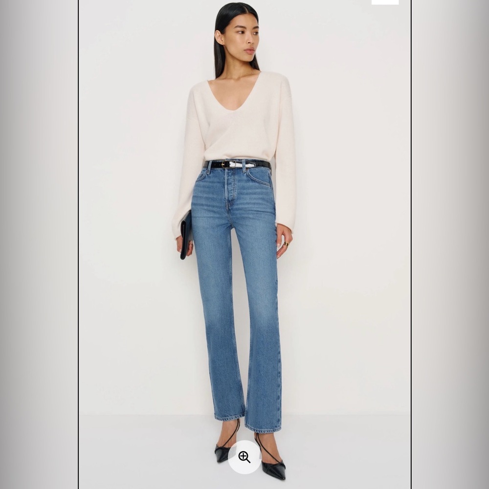 Reformation Cynthia High Rise Straight 100% Cotton Jeans Naysa